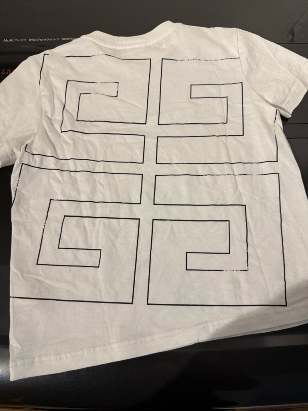 Givenchy White Tee with Black Graphic Logo